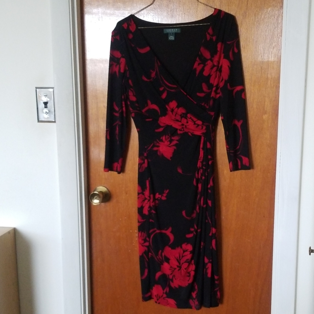 COPY - Ralph Lauren black dress with red flowers